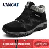 👉 VANCAT Men Boots Winter With Fur 2019 Warm Snow Boots Men Winter Boots Work Shoes Men Footwear Fashion Rubber Ankle Shoes 39-46