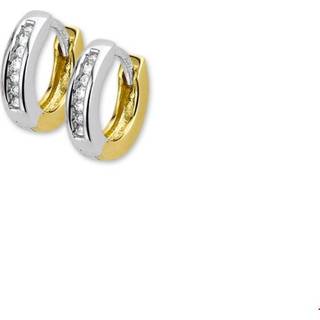 👉 Diamant bicolor goud One Size no color TFT Klapcreolen 0.20ct (2x0.10ct) H P1 Glanzend 8718834371884