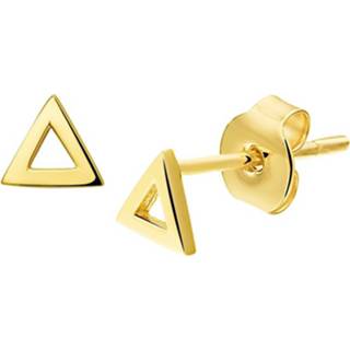 👉 Oorknop geelgoud glanzen One Size no color TFT Oorknoppen Driehoek Glanzend 4.6 mm x 5.2 8718834592692