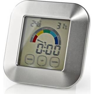 👉 Nedis KATR105SI Hygrometer Temperatuurmeter Tijd Touch-screen