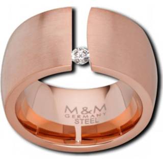 👉 Brede Roségoudkleurige Ring met Uitsparing en Kleine Zirkonia