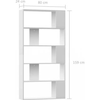 👉 Boekenkast/kamerscherm 80x24x159 cm spaanplaat wit