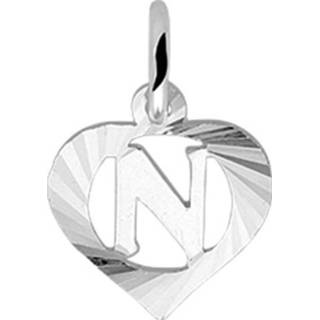 Zilveren letter active Hartvormige N-Bedel