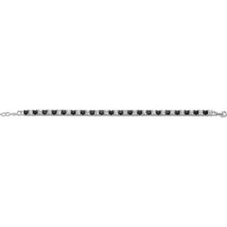 👉 Zirkonia zilverkleurig zwart zilveren One Size no color New Bling 9NB-0234 - tennisarmband vierkant 4 mm lengte 17 + 3 cm / 8719743152533
