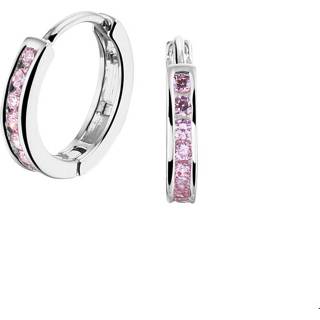 👉 Oorring roze zilver One Size no color array TFT Oorringen Met Scharnier Zirkonia Gerhodineerd Glanzend 8718834597628