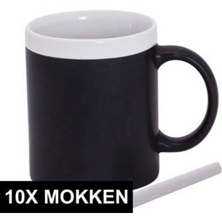 👉 Mok wit 10x Krijt mokken in het - beschrijfbare koffie/thee