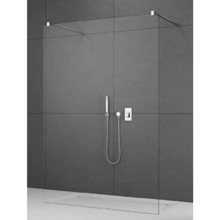 👉 Inloopdouche glas chroom Aqua Splash AQS Vrijstaande Pro Line Helder met Twee Stabilisatiestangen - 50x200 cm