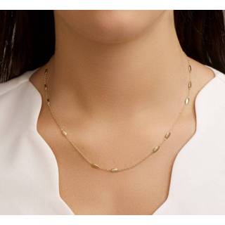 👉 Halsketting geelgoud One Size no color TFT Collier Ovaaltjes 1,3 mm 42 - 45 cm 8718834621972