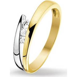 👉 Zirkonia bicolor gouden 53 One Size no color Huiscollectie 4205769 ring Maat is 17mm 8718834304134