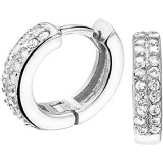 👉 Zirkonia zilver active Vlakke Band Klapcreolen van Gerhodineerd