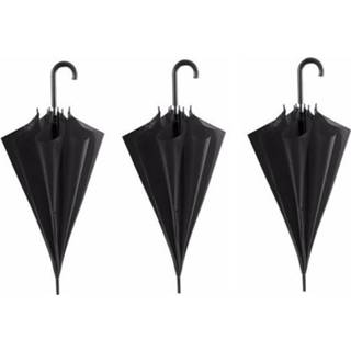 👉 Paraplu zwarte 3x paraplus ? 107 cm met krul handvat