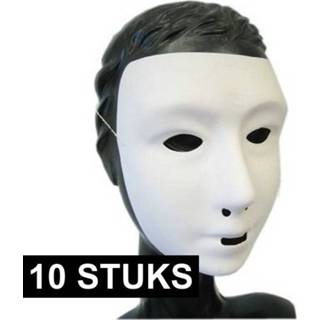 👉 Gezichtsmasker wit volwassenen 10x kalklaag