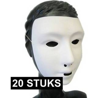 👉 Gezichtsmasker wit volwassenen 20x kalklaag