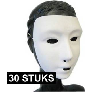 👉 Gezichtsmasker wit volwassenen 30x kalklaag
