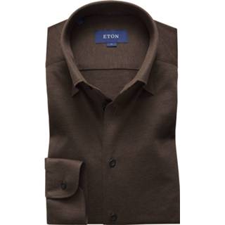 👉 Over hemd bruin Eton 056262597 38 overhemd