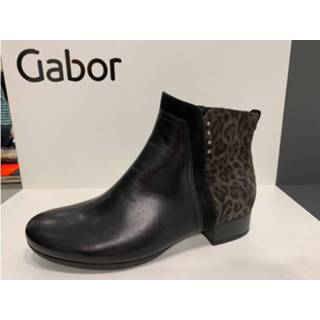 👉 Enkellaarzen zwart Gabor Enkellaars print hak 4059701174035