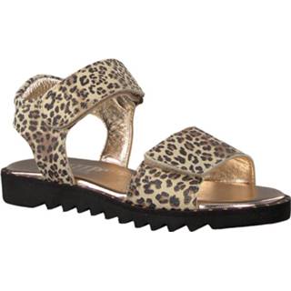 👉 Meisjes sandalen goud HIP h1850-192-22co-hc-0000. meisjessandaal luipaard print klittenband