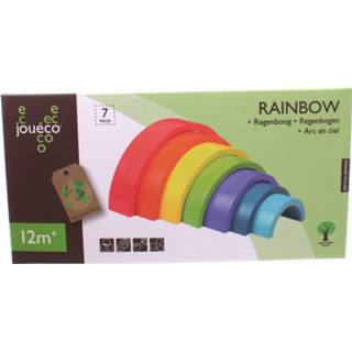 👉 Houten blok hout One Size meerkleurig Regenboog blokken 7-delig 8711866800810