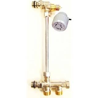 👉 Radiator Ventiel combinatieset (kraan, handwiel, stijgbuisje, onderblok, klemsets), Ventielen x