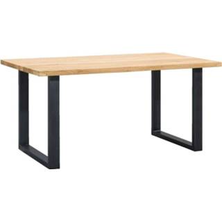 👉 Eettafel zwart eiken Eikenhout#Metaal Zwart#Bruin UMIX Houston U-poot - 75x160x90 cm eiken/zwart Leen Bakker 8714901699622