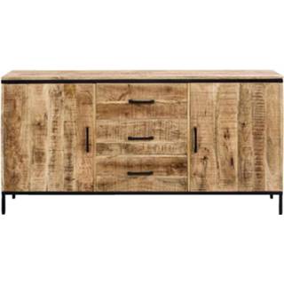 👉 Dressoir bruin Metaal#Hout Trevor - 80x165x40 cm Leen Bakker 8714901680774