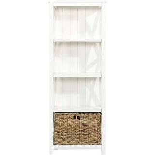 👉 Boekenkast wit hout Valerie - off-white 160x60x35 cm Leen Bakker 8714901678368
