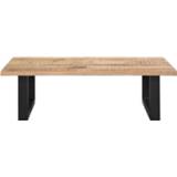 👉 Salontafel bruin zwart Hout#Metaal Bruin#Zwart Trevor - bruin/zwart 42x140x80 cm Leen Bakker 8714901718491