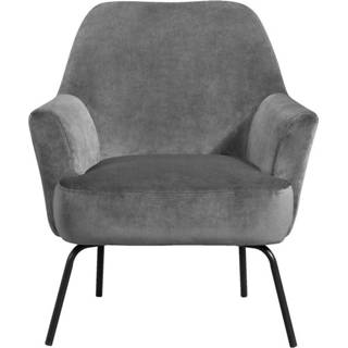 👉 Fauteuil grijs fluweel stof Hamburg - donkergrijs Leen Bakker 5713941048387