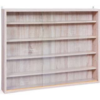 Vitrine MDF bruin Compilati - eikenkleur 60x80x9,5 cm Leen Bakker 4010340988155