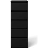 👉 Ladekast zwart spaanplaat Naia - 5 lades mat 111,3x40,2x50 cm Leen Bakker 5713035047111