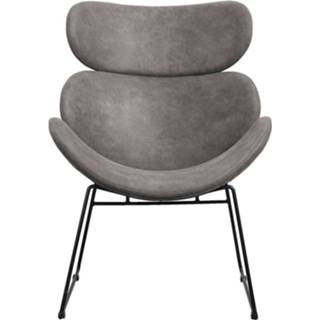 👉 Fauteuil antraciet stof lederlook grijs Cezar - Leen Bakker 5713941003102