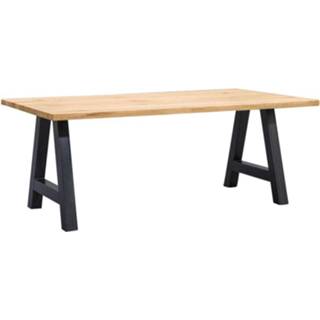 👉 Eettafel zwart eiken Eikenhout#Metaal Bruin#Zwart UMIX Houston A-poot - 75x160x90 cm eiken/zwart Leen Bakker 8714901699721