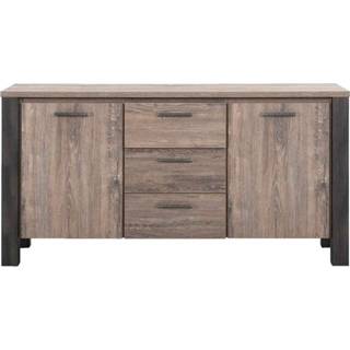 👉 Dressoir bruin Melamine#Spaanplaat Bruin#Grijs Kai - donkerbruin eikenkleur 84x168x50 cm Leen Bakker 8714901708997