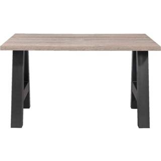 👉 Eettafel bruin Melamine#Spaanplaat Bruin#Grijs Eetkamertafel Kai - donkerbruin eikenkleur 78x137,5x100 cm Leen Bakker 8714901708850