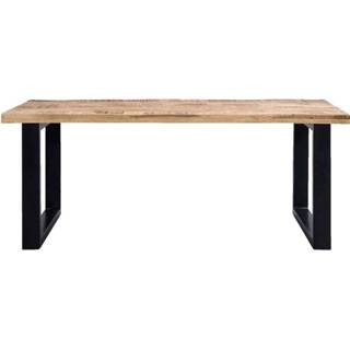 👉 Eettafel bruin zwart Metaal#Hout Bruin#Zwart Eetkamertafel Trevor - bruin/zwart 78x300x100 cm Leen Bakker 8714901680903