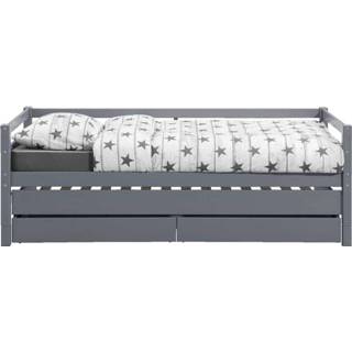 👉 Grijs grenenhout Bed Ties (incl. bedverhoger) - 90x200 cm Leen Bakker 8714901702025