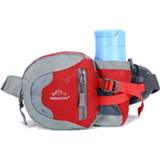 👉 Cherry Red Unisex Patchwork Sport Utility Waist Bag with Bottle Pockets Fashion Outdoor Storage Pack