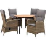 👉 Tuinset Grijs#Bruin Hout#Aluminium#Wicker Le Sud Verona standenstoel Loire rond - 5-delig Leen Bakker 8714901706184