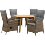 👉 Tuinset Bruin#Grijs Wicker#Hout#Hout Le Sud Verona standenstoel Dijon rond - 5-delig Leen Bakker 8714901706382