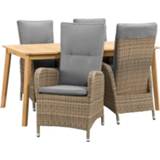 👉 Tuinset Grijs#Bruin Wicker#Hout#Hout Le Sud Verona standenstoel Dijon - 5-delig Leen Bakker 8714901706450