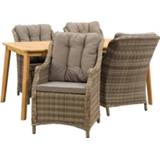 👉 Tuinset Bruin#Grijs Hout#Wicker#Hout Le Sud Verona Dijon - 5-delig Leen Bakker 8714901706467 901026343150