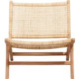 Fauteuil teak Teakhout#Rotan bruin Reeva (zonder arm) - teak/rotan naturel Leen Bakker 8714901713182