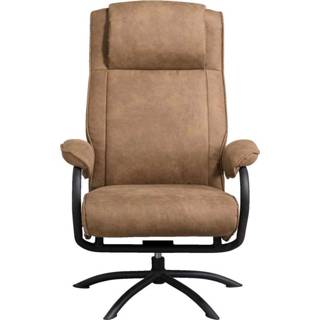 👉 Relaxfauteuil lederlook taupe Vic - Leen Bakker 8714901715841