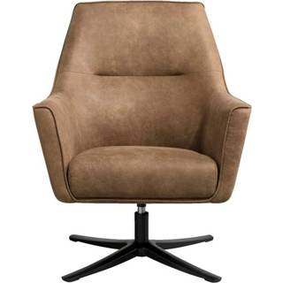 👉 Fauteuil lederlook taupe Niles - Leen Bakker 8714901715889