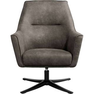 👉 Fauteuil antraciet lederlook grijs Niles - Leen Bakker 8714901715896