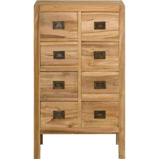 👉 Teakhout bruin Kast Dean - naturel 93x55x35 cm Leen Bakker 8714901720227