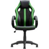 👉 Gamestoel zwart groen Staal#PU PU#Staal Groen#Zwart Max - zwart/groen Leen Bakker 8714901720630
