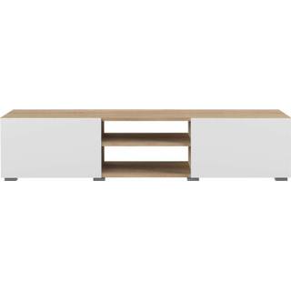 👉 Wit spaanplaat bruin Symbiosis tv-meubel Borhaug 2 deuren - eikenkleur/wit 31x140x42 cm Leen Bakker 3760037845995