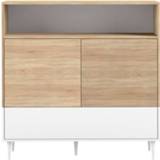 👉 Wandkast wit spaanplaat bruin Symbiosis Esby - eikenkleur/wit 121,3x120x40 cm Leen Bakker 3760037848132