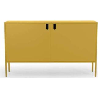 👉 Dressoir MDF geel Tenzo Uno 2-deurs - mosterd 89x148x40 cm Leen Bakker 7394084078318